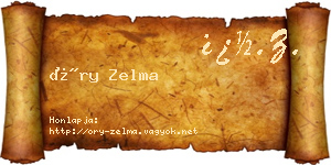 Őry Zelma névjegykártya